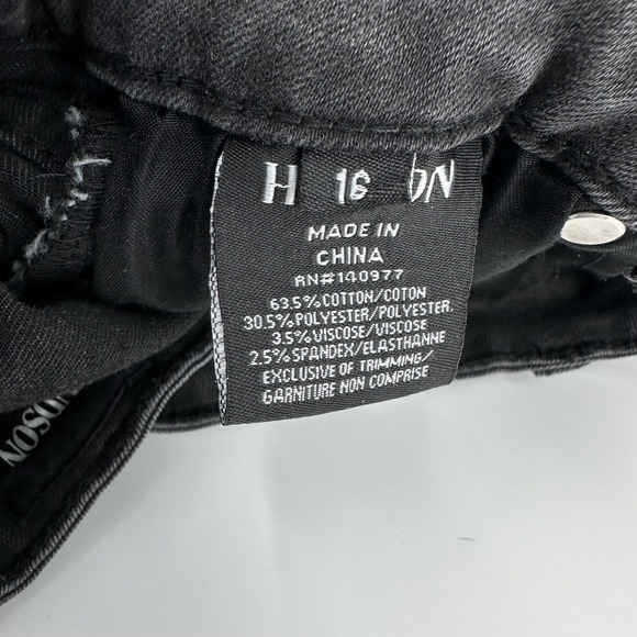 Hudson Nico Mid Rise Super Skinny Ankle Jeans Gray Wash Embellished Womens 16 - Picture 5 of 6